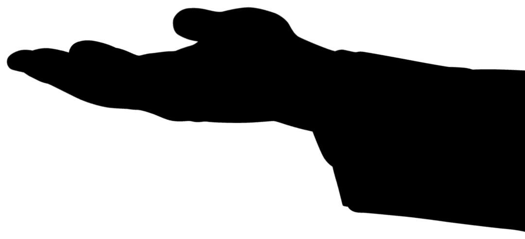 Open Hand Silhouette on Transparent Background