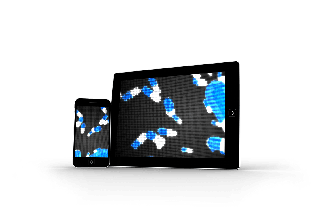 Falling Transparent Pills on Tablet and Smartphone Screens