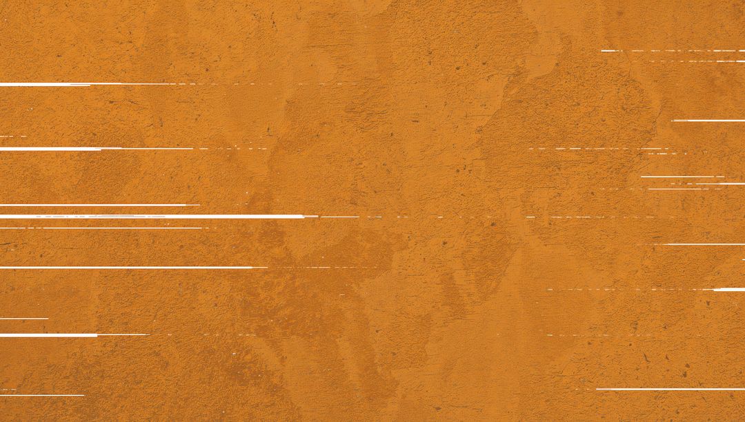 Orange Textured Surface with White Glitch Lines