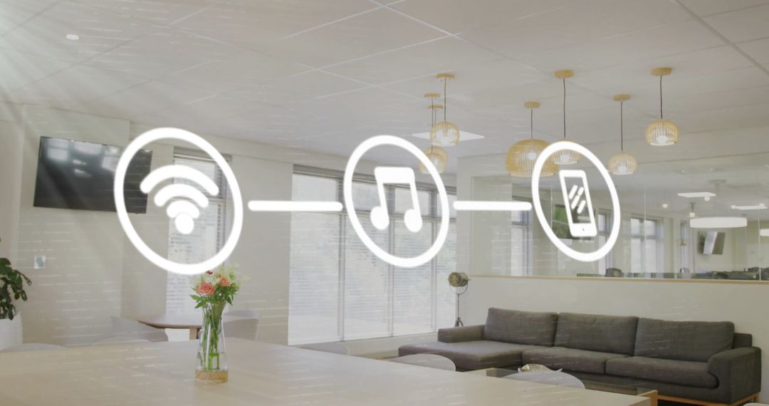 Connected Smart Home Concepts in a Modern Office Lounge Space