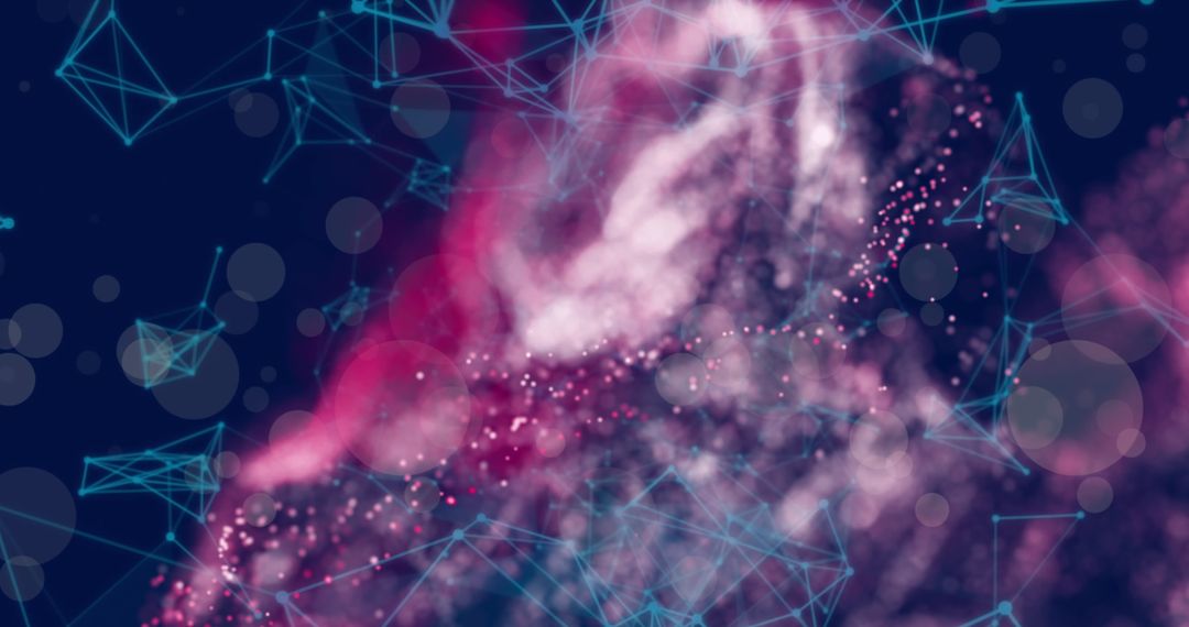 Abstract Digital Network with Dynamic Particles and Glowing Connections - Free Images, Stock Photos and Pictures on Pikwizard.com