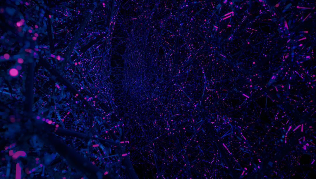 Futuristic Cyber Network with Vibrant Glowing Nodes