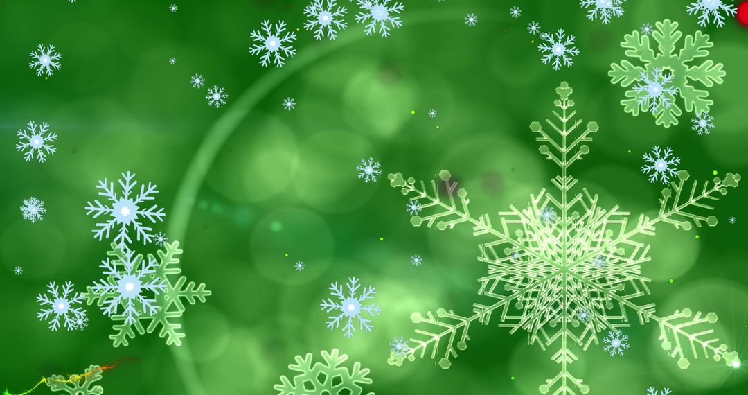 Abstract Green Winter Snowflake Background