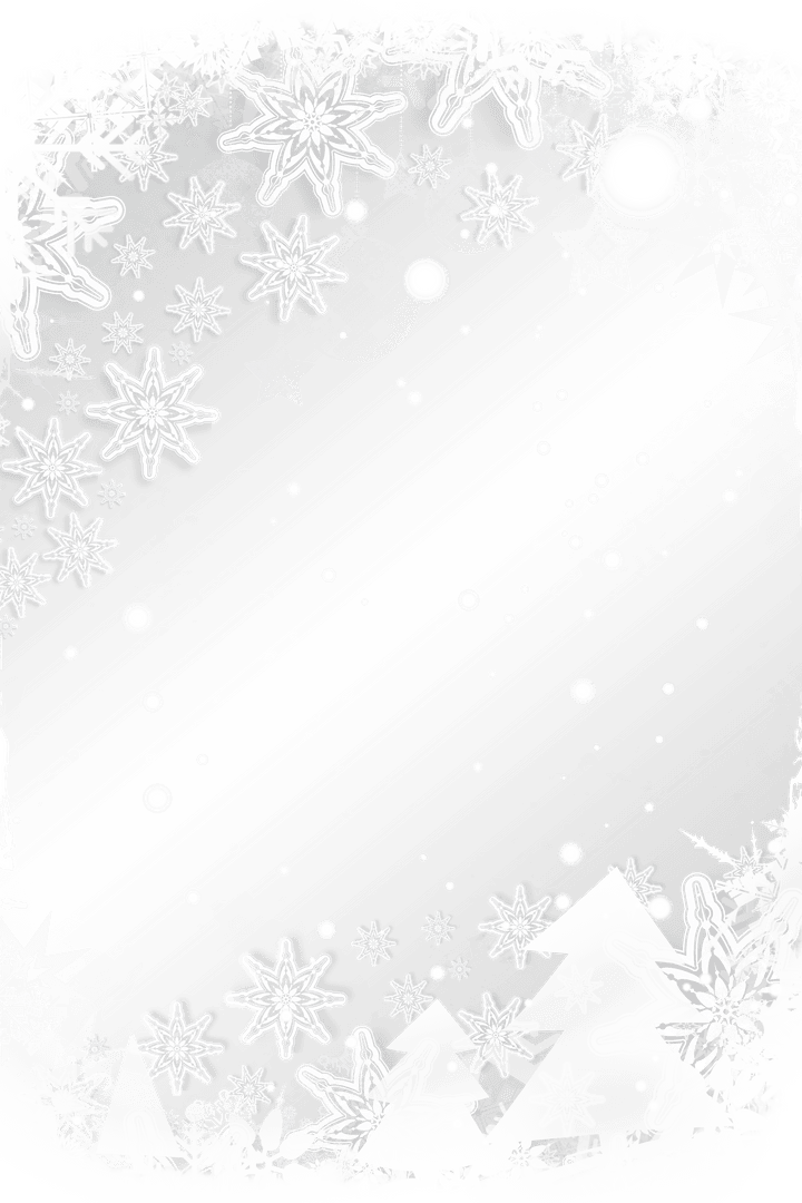Transparent Snowflake Christmas Theme Frame