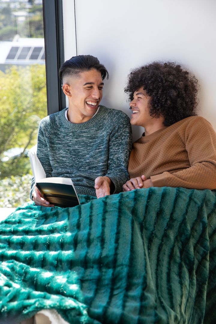 Friends Enjoy Quality Time in Cozy Window Nook