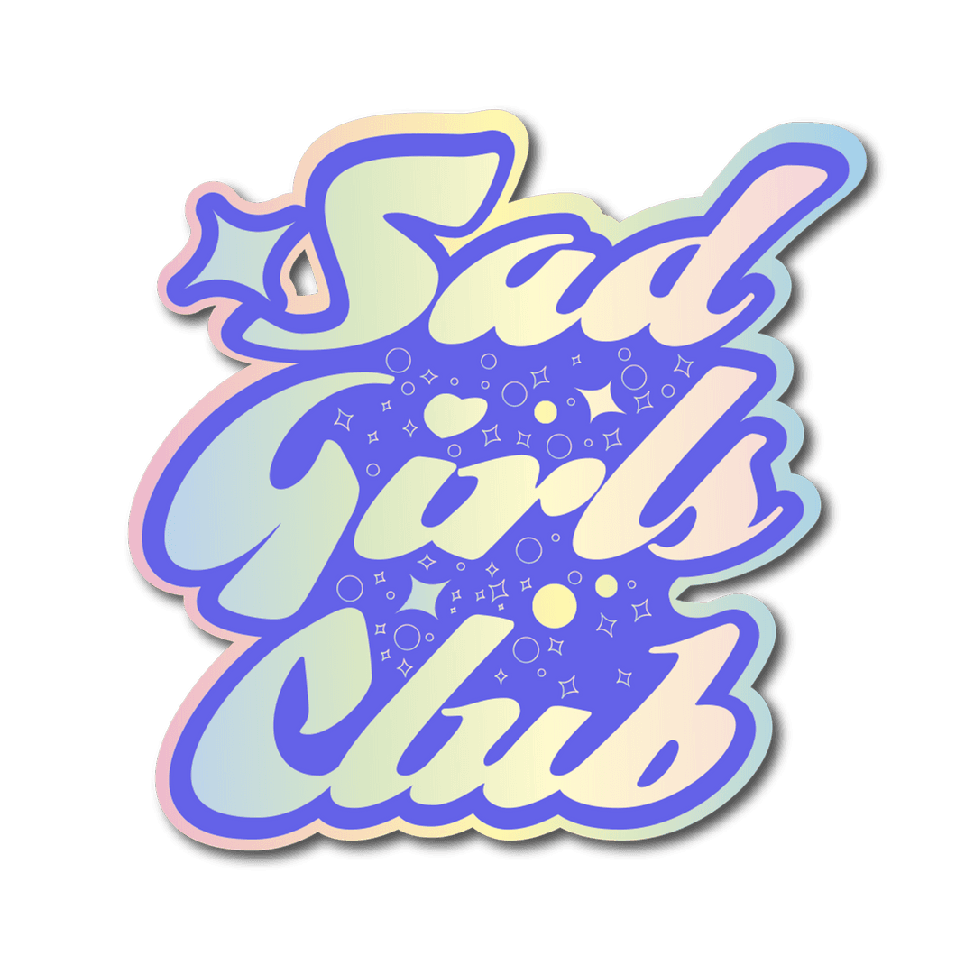 Pastel Gradient Sad Girls Club Design on Transparent Background