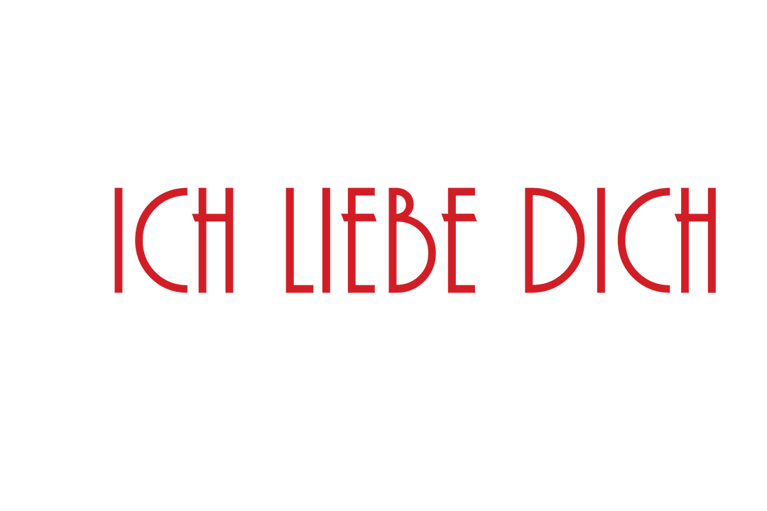 Ich Liebe Dich Text on Transparent Background for Love Messages