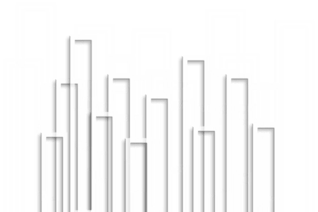 White Abstract Digital Shapes on Transparent Background