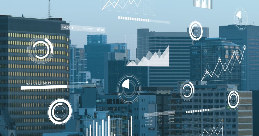 Digital Financial Data Interfaces in Modern Cityscape