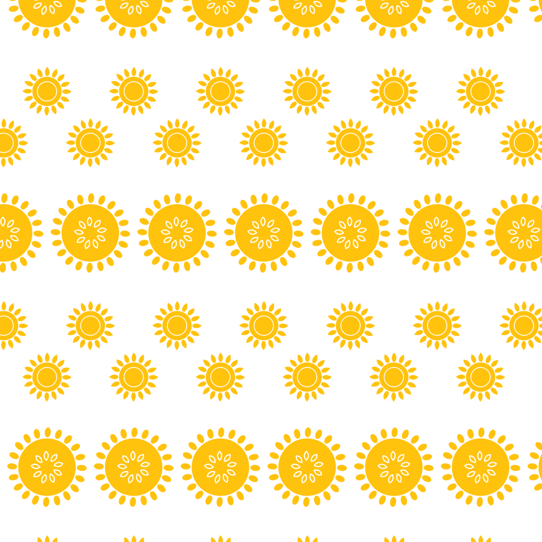 Yellow Floral-Inspired Shapes on Transparent Background