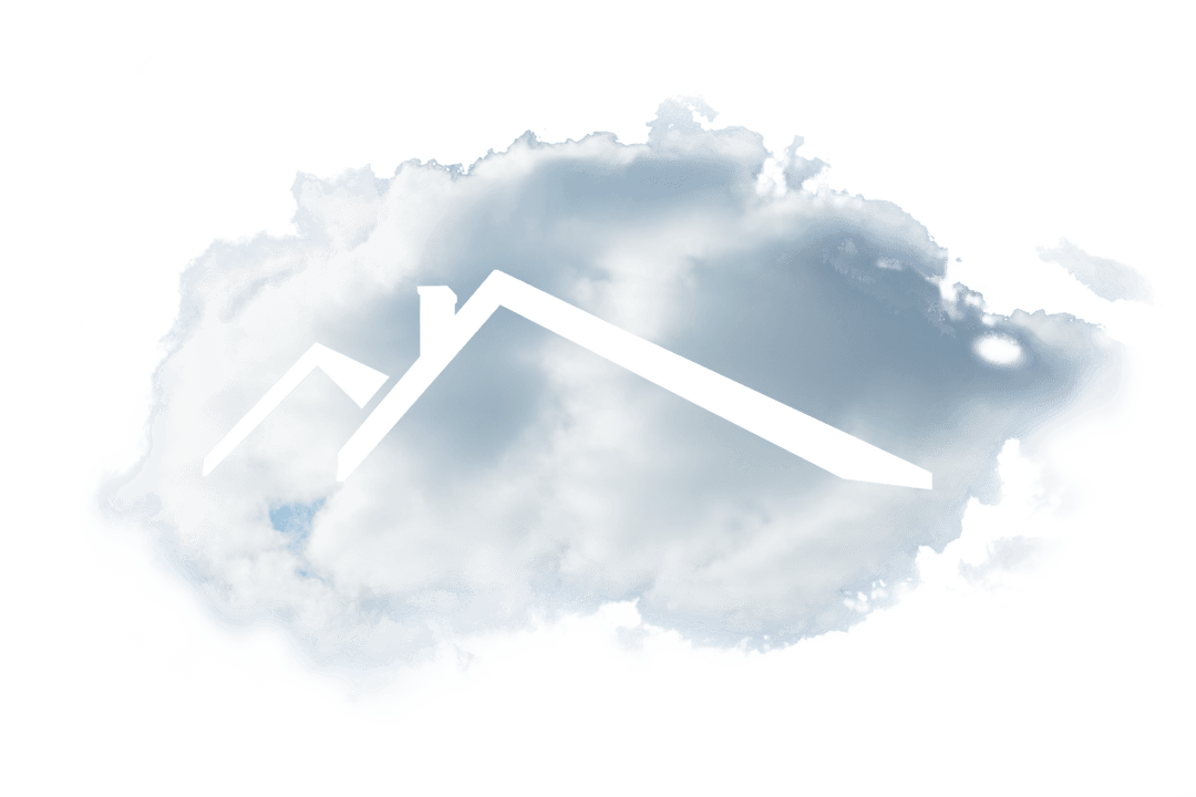 Cloud House Roof Symbol on Transparent Background