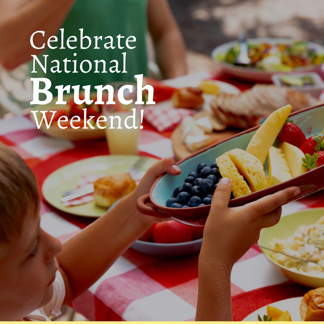 Family Enjoying Outdoor Brunch in Sunlit Garden