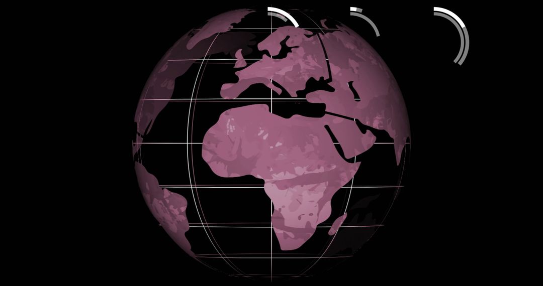 Futuristic Rotating Digital Globe on Dark Background