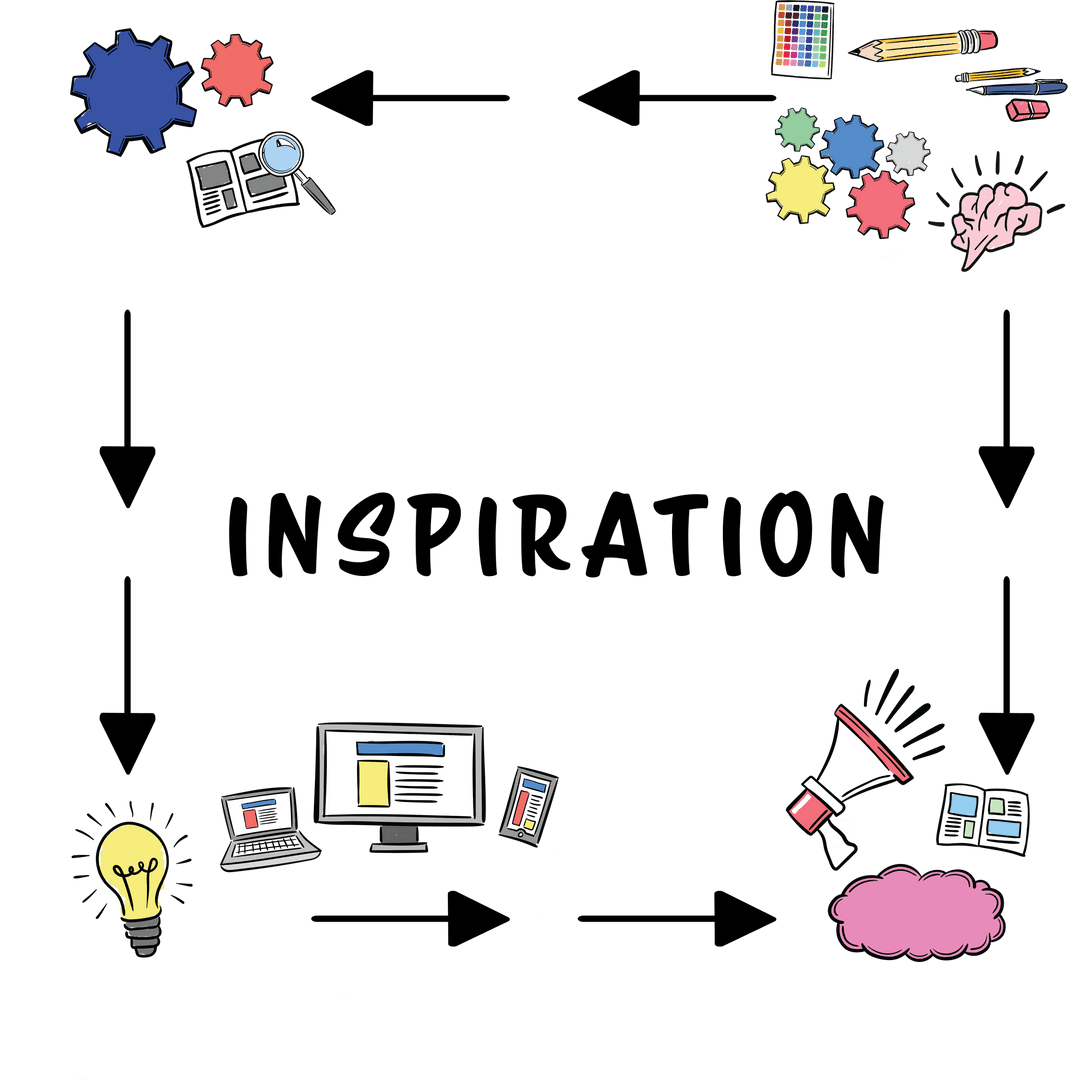 Inspiration and Creativity Elements on Transparent Background