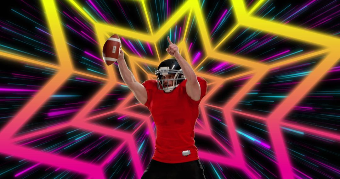 Dynamic American Football Player in Virtual Starburst