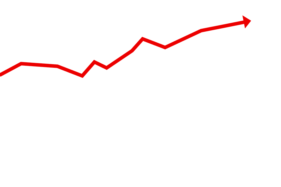 Red Arrow Chart Illustration on Transparent Background