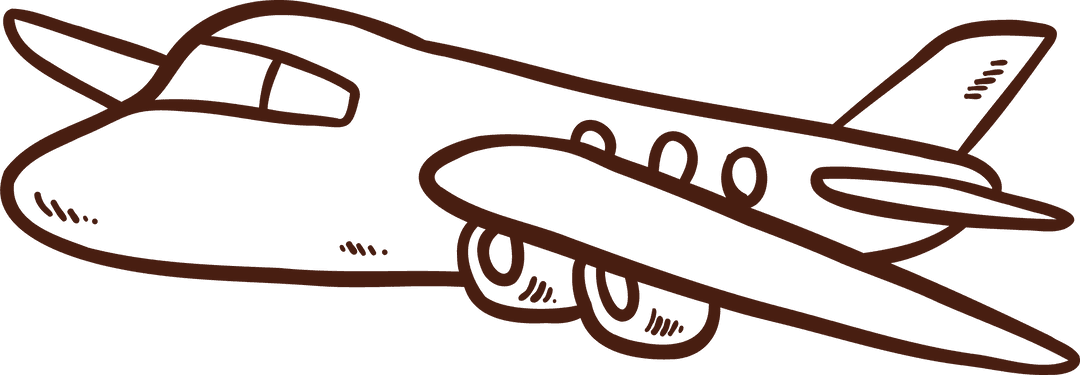 Transparent Outline of Passenger Airplane with Swept Wings