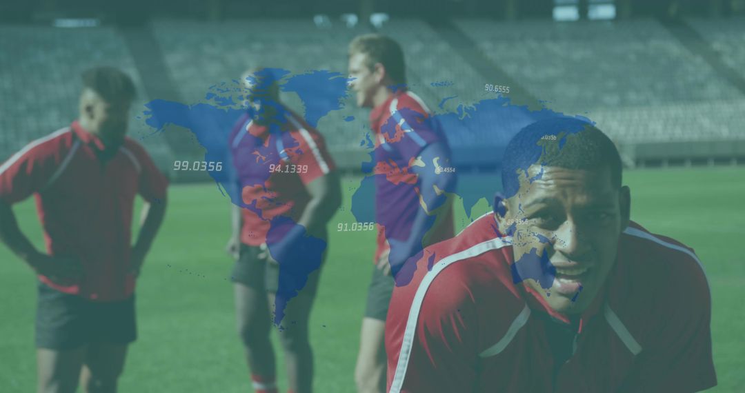 Rugby Team Focusing on Global Goals in Stadion