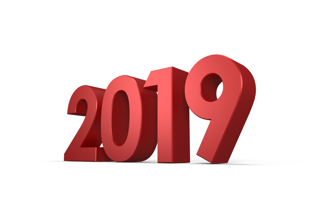 Transparent Red 3D 2019 Numbers Celebratory Design - Download Free Stock Images Pikwizard.com