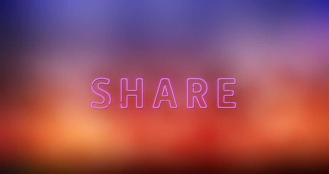 Neon Pink Share Text on Gradient Background