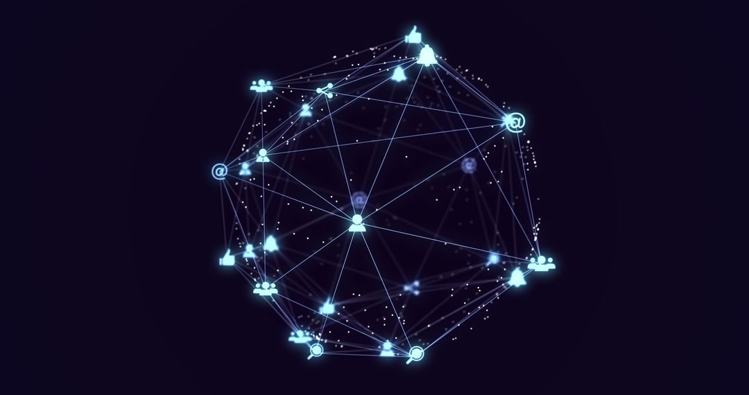 Global Network of Digital Connections in Abstract Sphere Formation