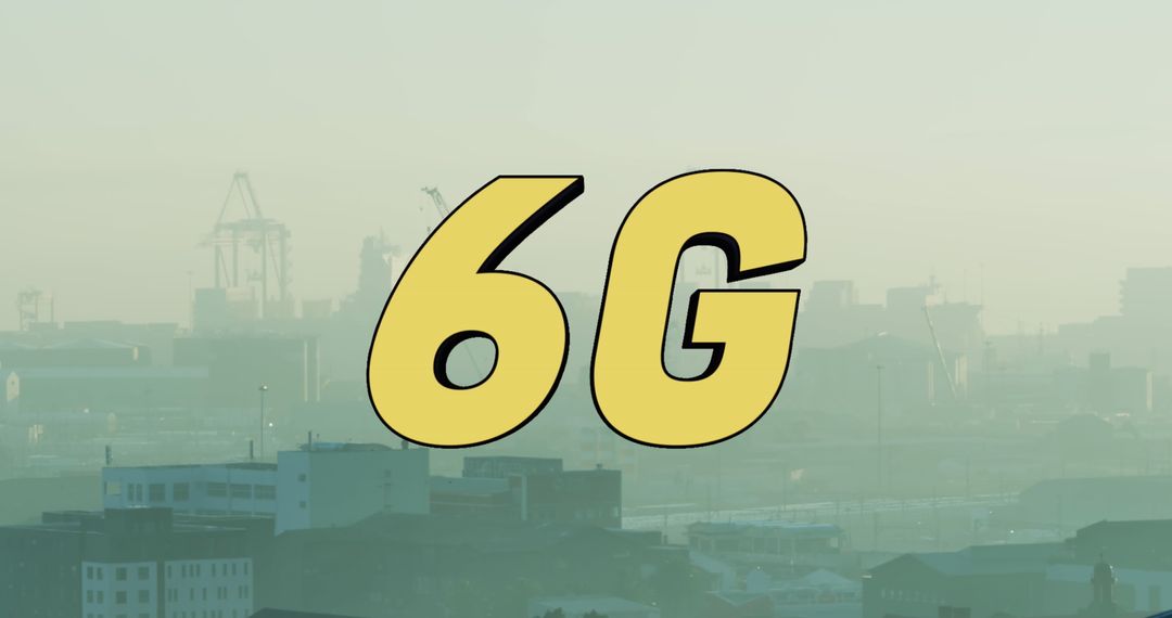 6G Technology Concept Over Cityscape Visual