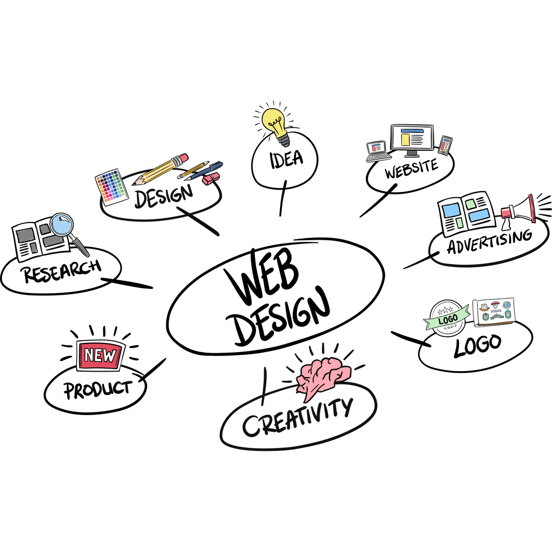 Creative Web Design Concepts Illustrations on Transparent Background