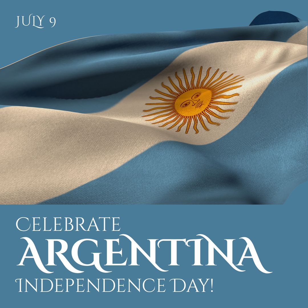 Argentina Flag Waving on Independence Day Celebration