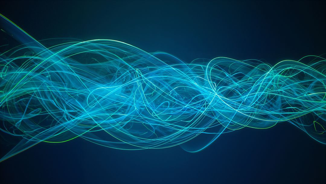 Futuristic Neon Light Streams in Digital Space