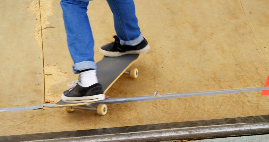 Close-Up of Skateboarder Practicing Skateboarding Tricks on Ramp - Free Images, Stock Photos and Pictures on Pikwizard.com