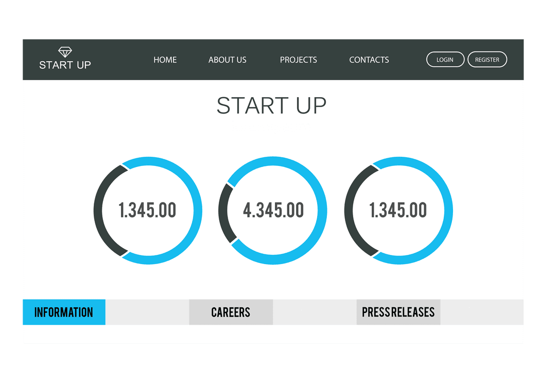 Transparent Startup Web Interface with Engaging Statistics Display - Download Free Stock Images Pikwizard.com