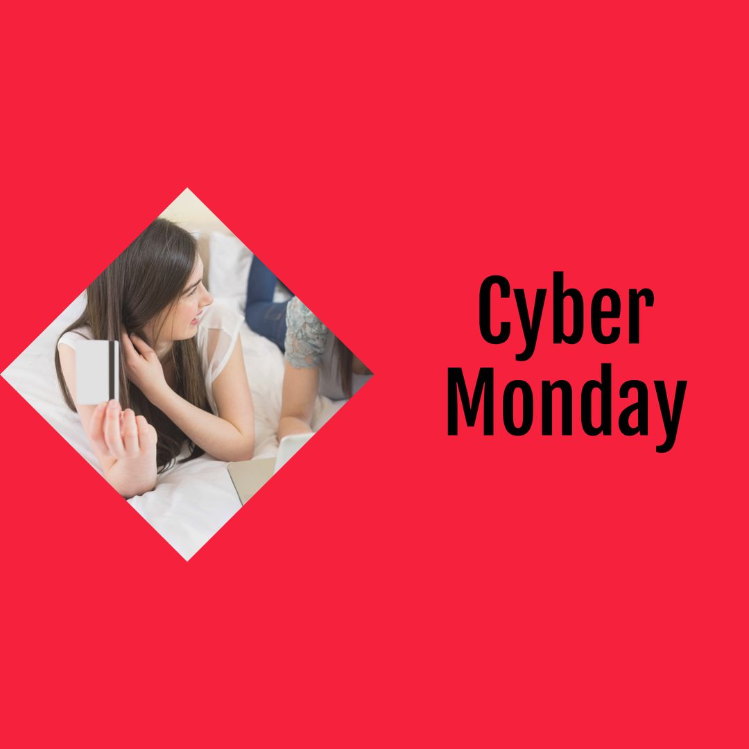 Cyber Monday Shopping Online with Friends Using Laptop and Credit Card