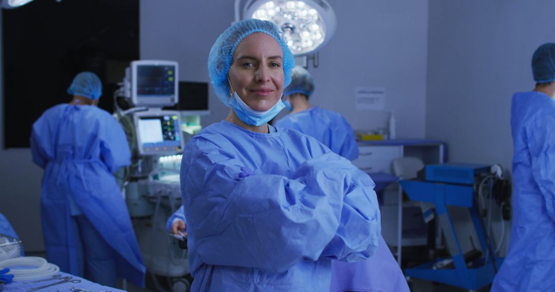 Confident Female Surgeon in Operating Room Preparing for Surgery - Free Images, Stock Photos and Pictures on Pikwizard.com