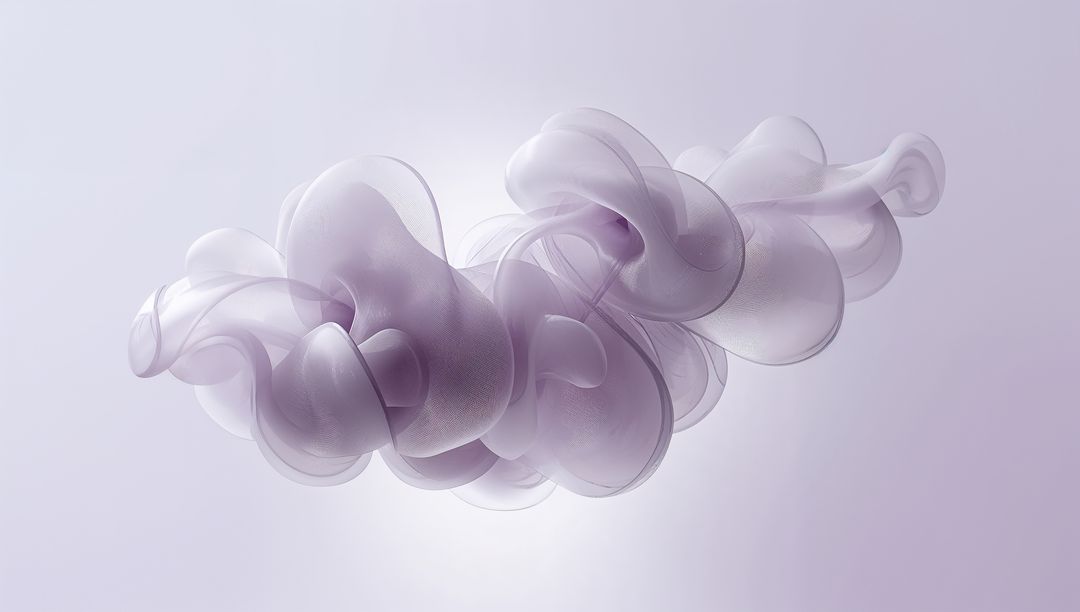 Lavender Veil drifting translucent ribbon floating over soft pastel gradient