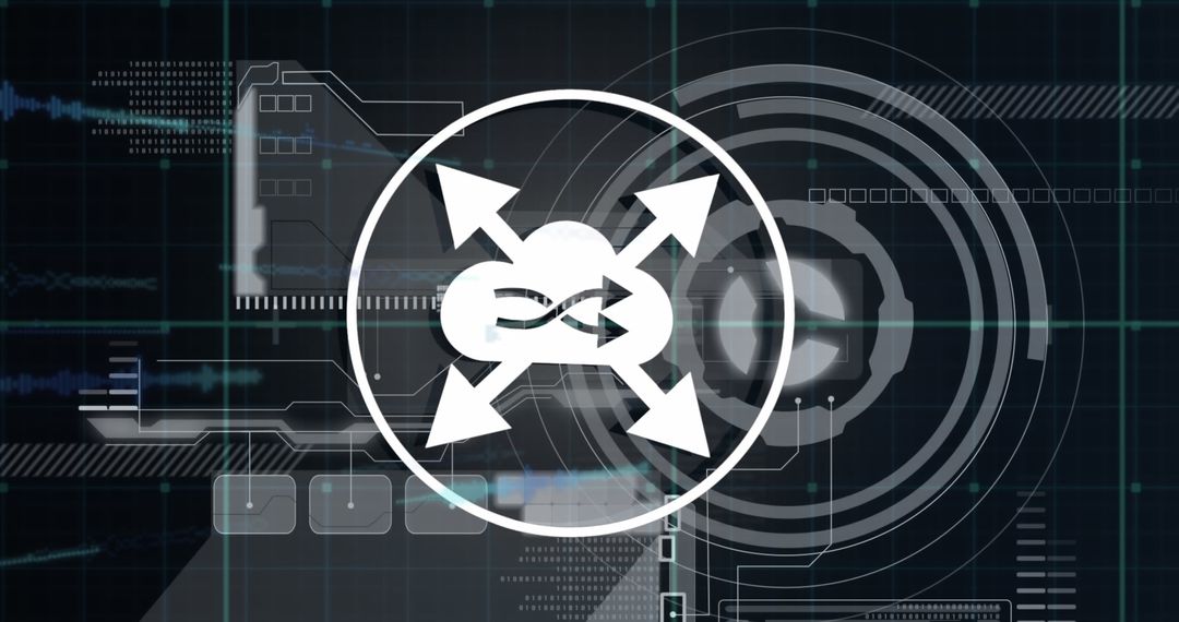 High-Tech Digital Interface with Data Processing Graphics