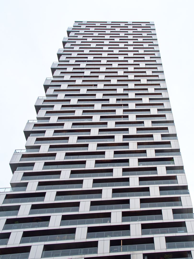 Modern High-Rise Building with Unique Geometric Design