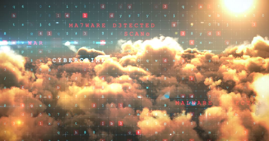 Abstract Cybersecurity Data and Cloud Concept Illustration