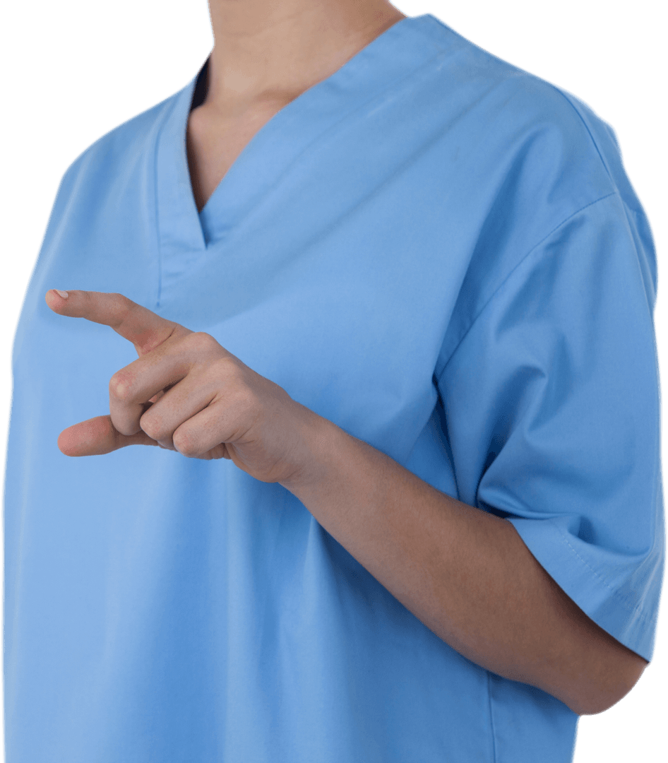 Transparent Concept Digital Interaction by Female Doctor in Uniform