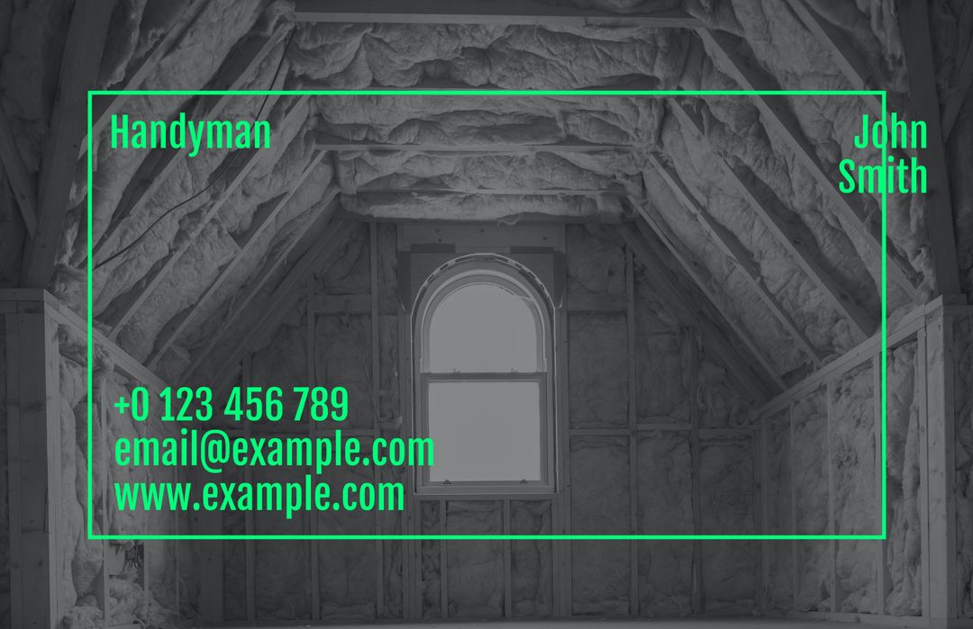 Contractor Business Card Attic Renovation Services Contact Information - Download Free Stock Templates Pikwizard.com