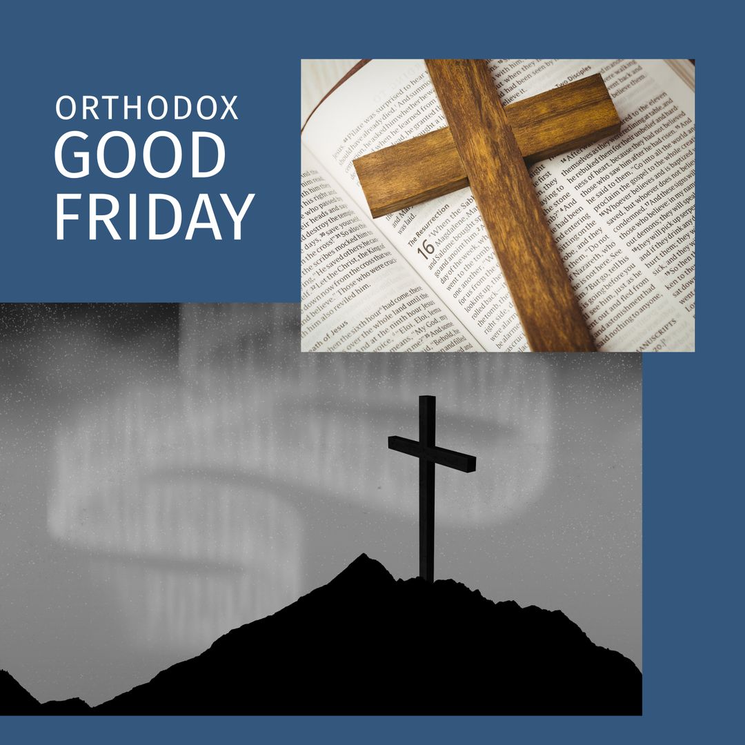 Orthodox Good Friday Crosses with Bible for Spiritual Reflection