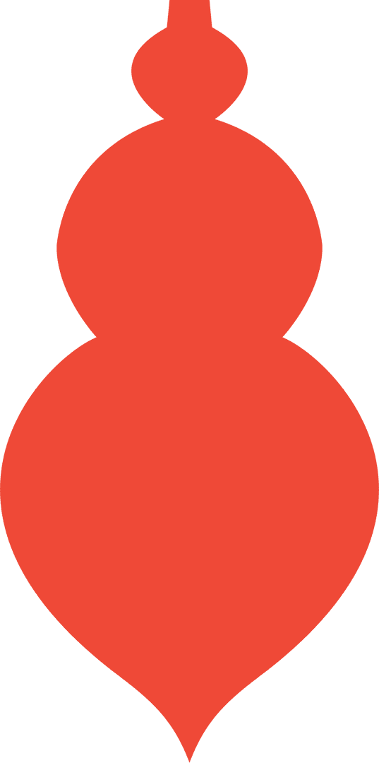 Red Abstract Ornament Shape with Transparent Background