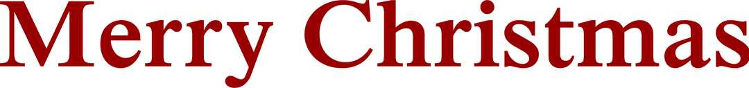 Merry Christmas Text on Transparent Background