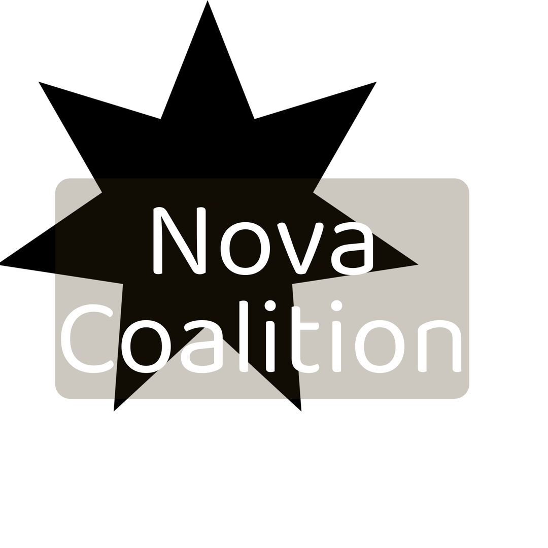 Modern Nova Coalition Logo with Black Star and Grey Rectangle - Download Free Stock Templates Pikwizard.com