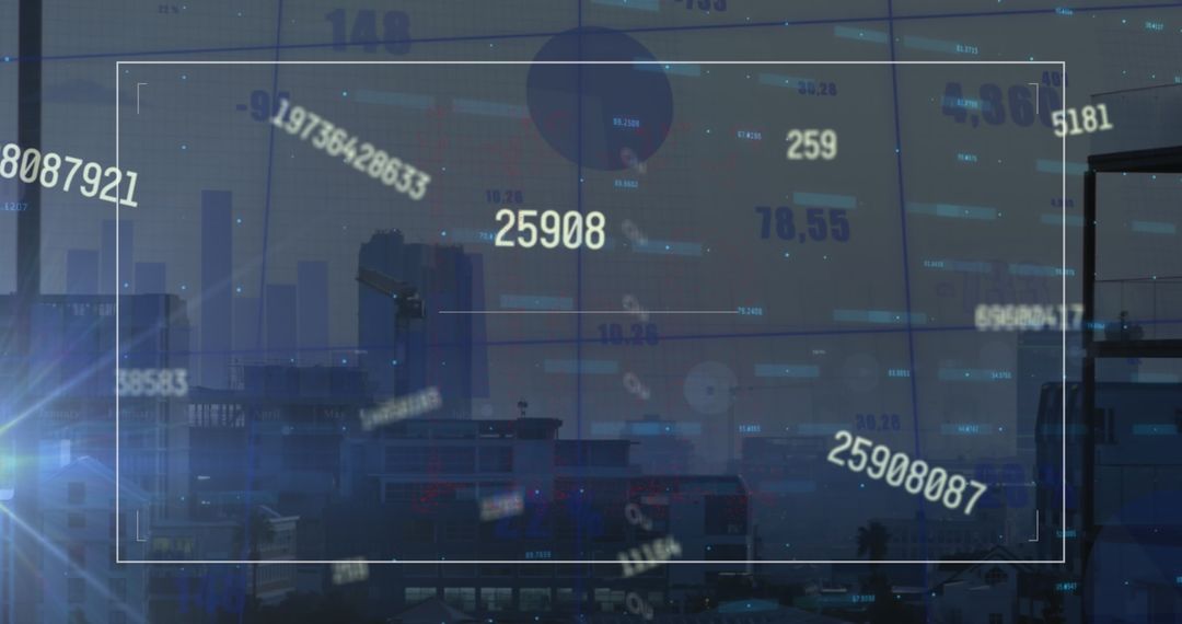 Digital Data Overlaying Urban Cityscape