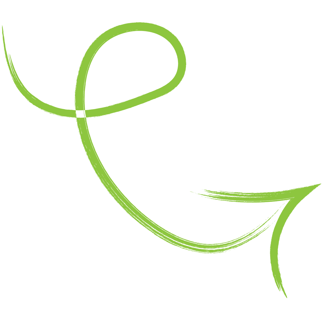 Curved Green Arrow Illustration on Transparent Background