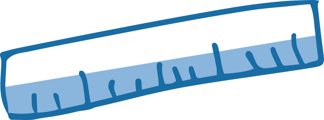 Cartoon Blue Ruler Illustration on Transparent Background