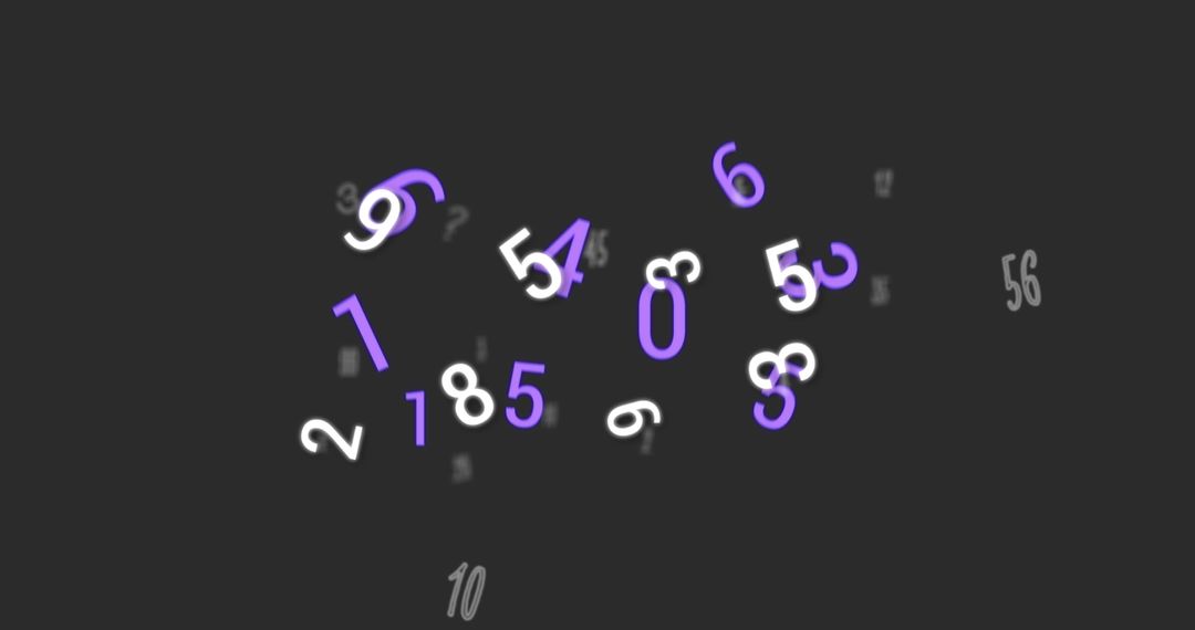 Dynamic Numbers on Grey Background for Technology and Mathematics