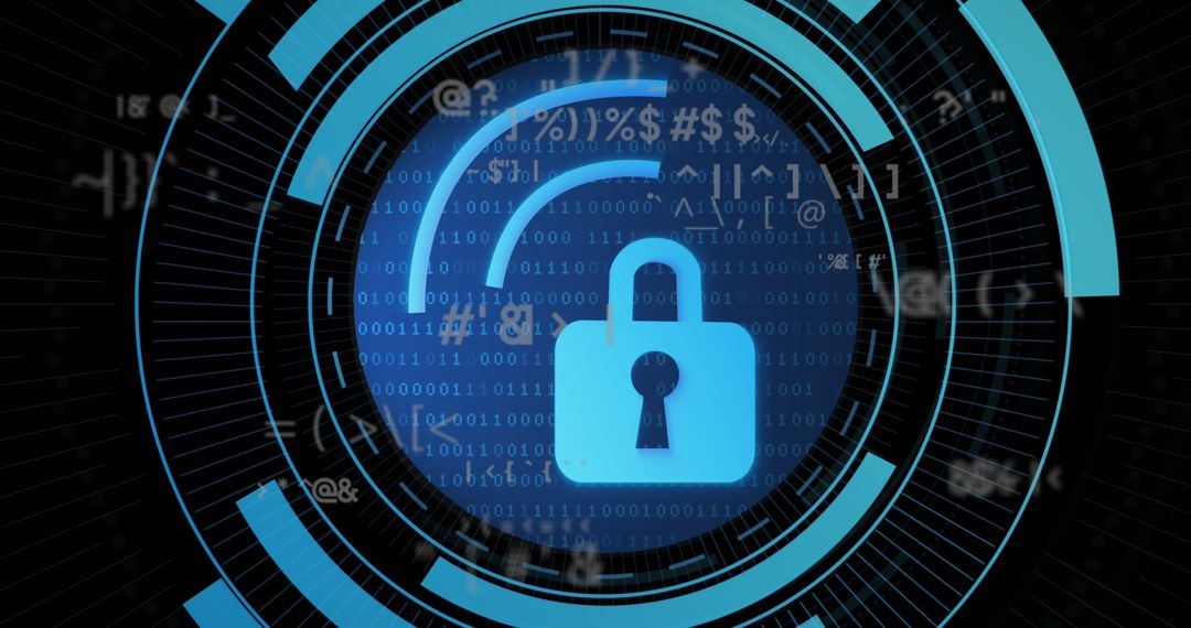 Secure Digital Lock with Cyber Code Background