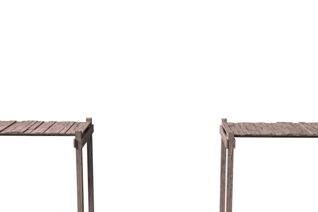Transparent Wooden Bridge Ending in Fully Editable PNG