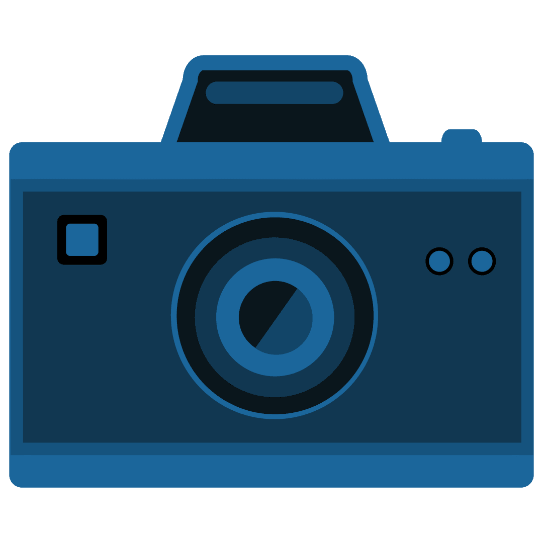 Transparent Blue Camera Illustration for Creative Projects